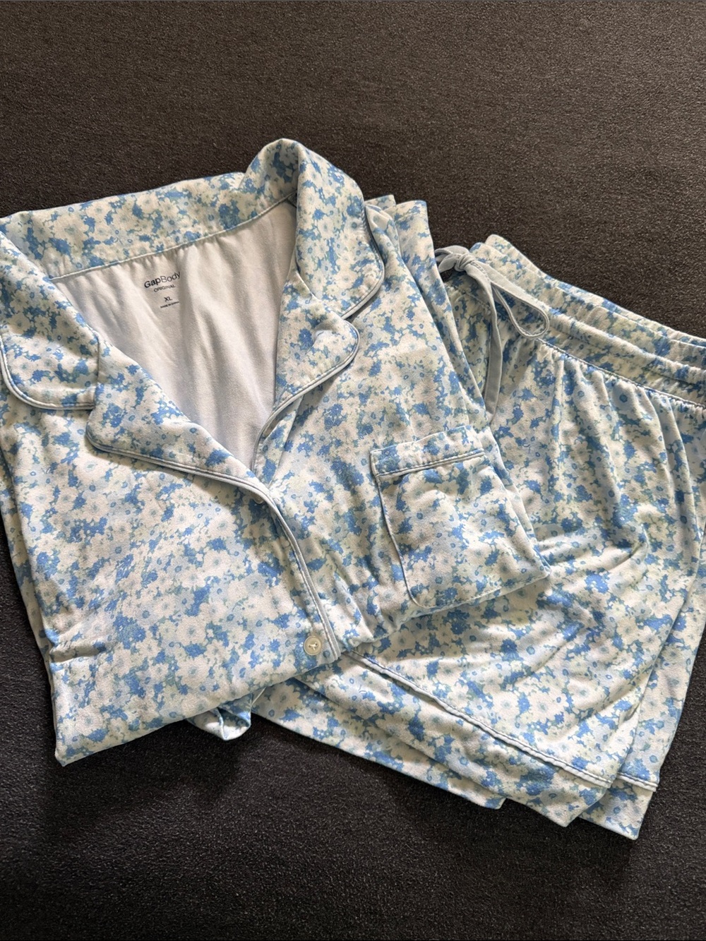GAP Light Blue and White Floral Pajama Set